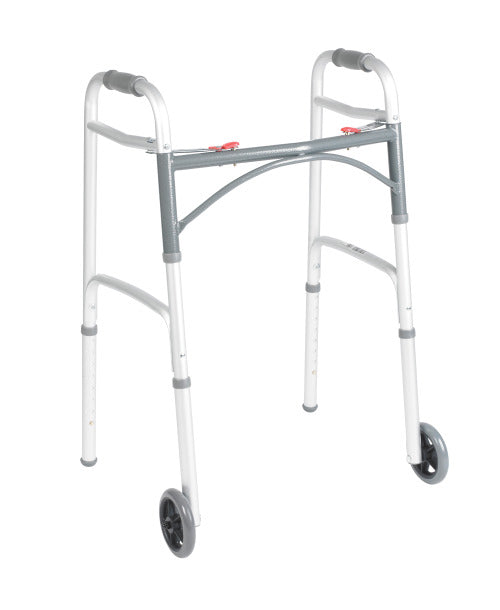 Drive Medical Deluxe Two Button Folding Walker with 5" Wheels