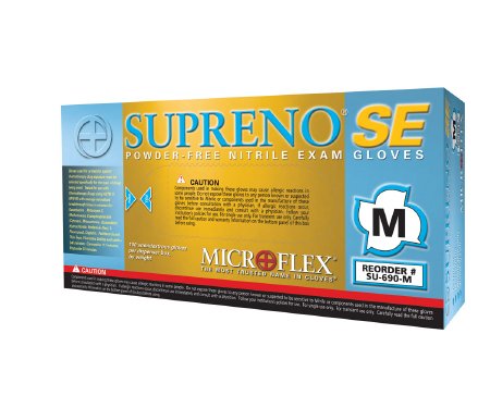Supreno SE Powder-Free Nitrile Exam Gloves, Blue - Large 100 Count