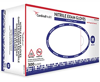 Cardinal Flexal Feel w/Textured Fingertips Nitrile Exam Gloves - Medium 300 Count