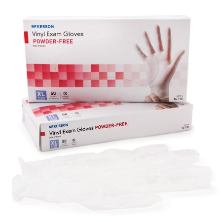 McKesson NonSterile Powder-Free Vinyl Exam Gloves - 50 Count X-Large