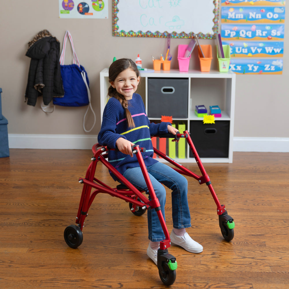 Circle Specialty Kilp 4 Wheeled with 8" Outdoor Wheels and Flip Up Seat - Red, Small