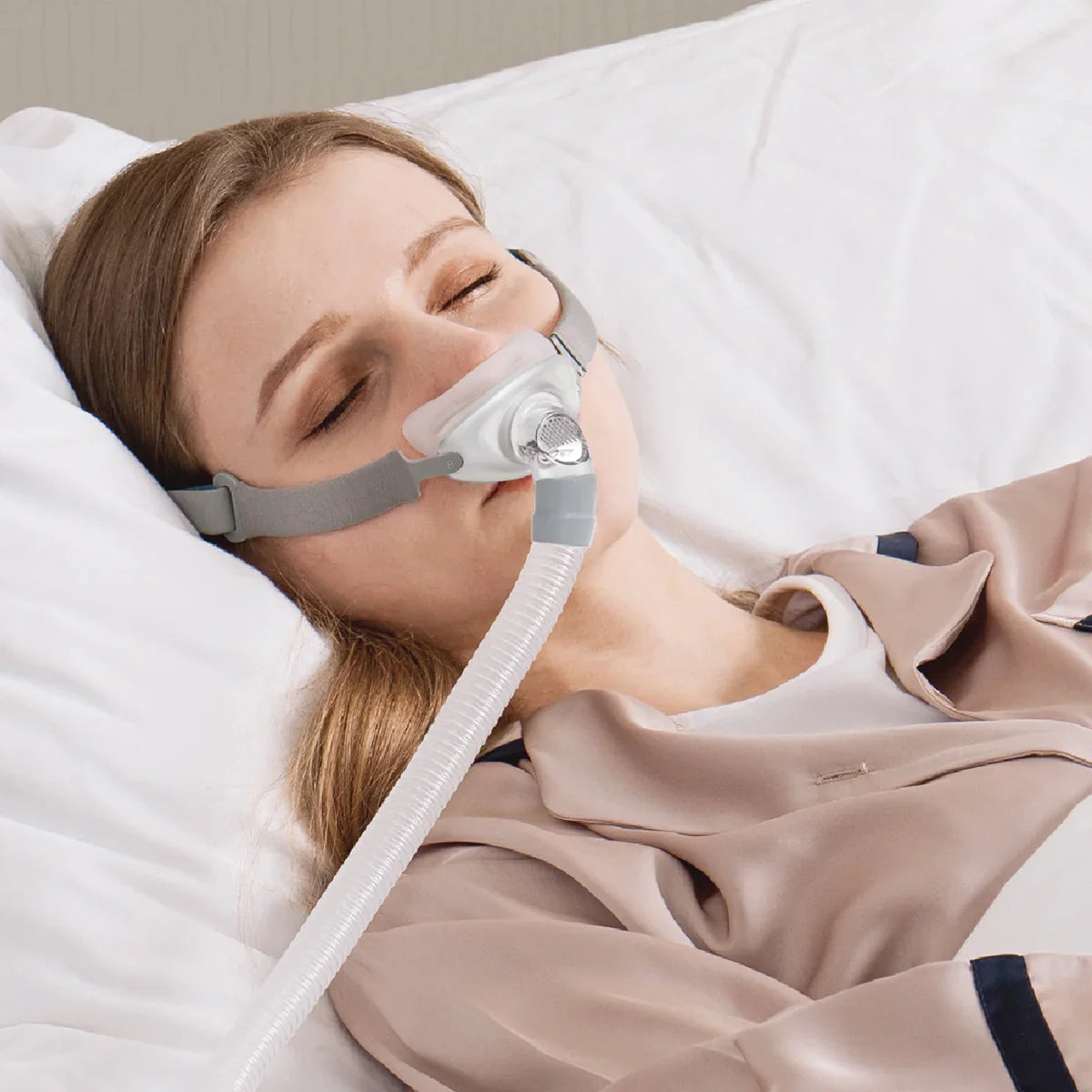 Sleeping with Rio II Nasal CPAP Mask