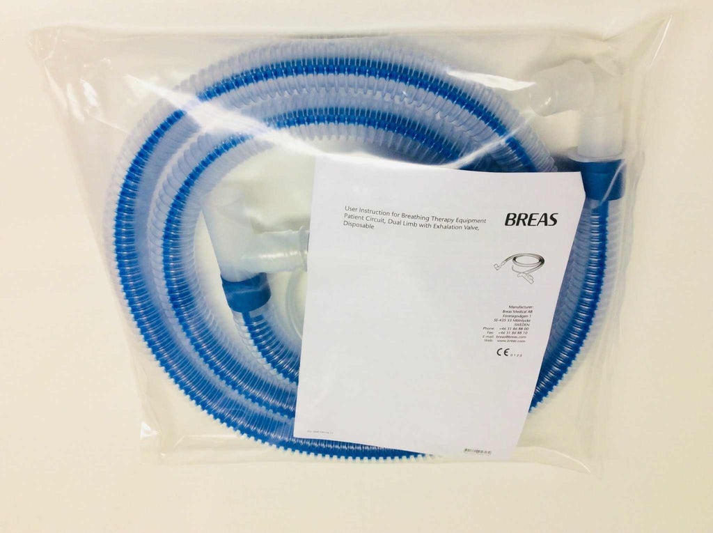 Breas HDM Vivo 50 Medical Ventilator Dual Limp with Exhalation Valve Disposable Patient Circuit