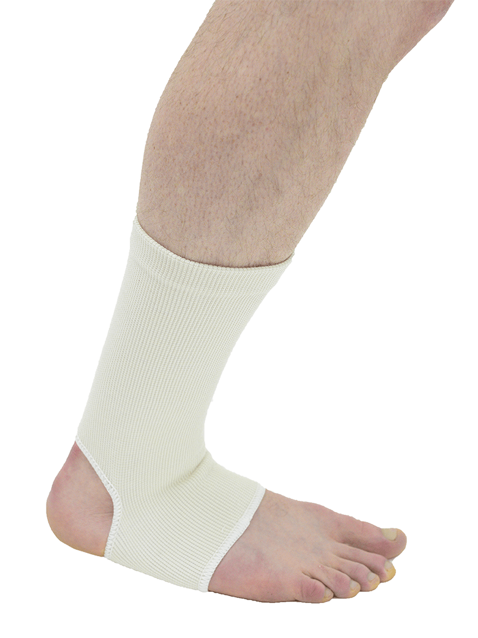 MAXAR Wool/Elastic Ankle Brace (Two-Way Stretch, 56% Wool) - White