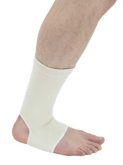 MAXAR Wool/Elastic Ankle Brace (Two-Way Stretch, 56% Wool) - White