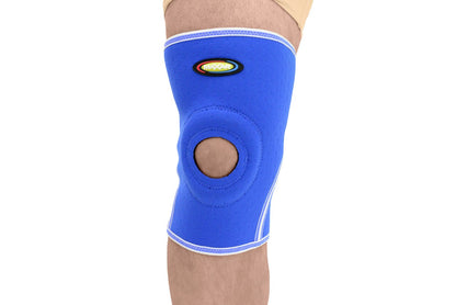 MAXAR Airprene (Breathable Neoprene) Knee Brace - Open Patella, Terrycotton Lining - Blue