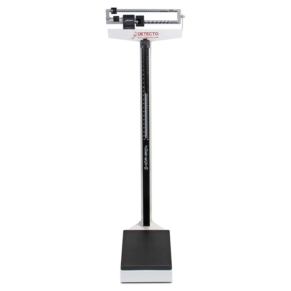 Detecto Eye-Level Physician Scale with Height Rod - White, 440 lb x 4 oz / 200 kg x 100 g