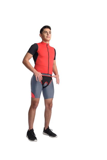 MAXAR Deluxe Hernia Support - Double Sided with Removable Inserts - Black w/Red Trim