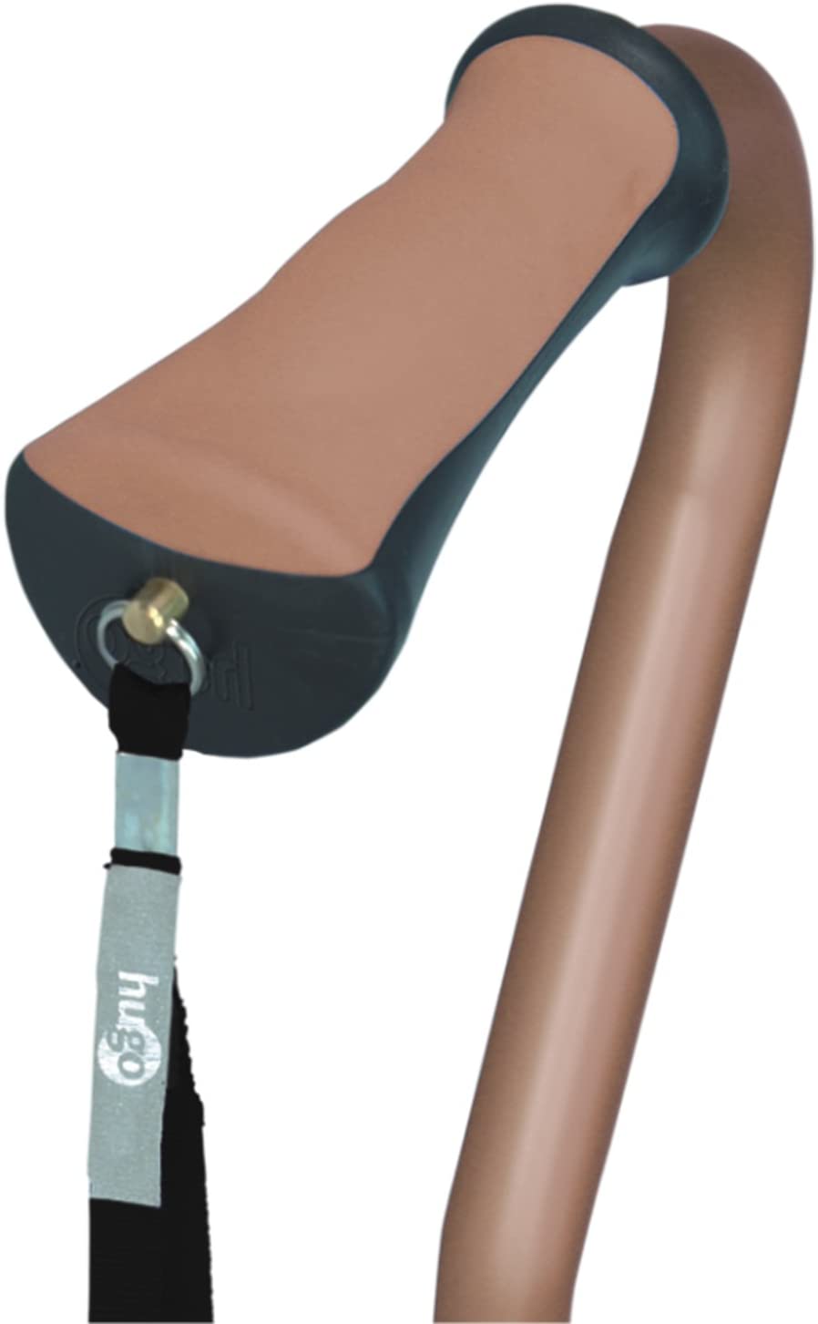 Hugo Mobility Adjustable Quad Walking Cane with Small Base, Cocoa