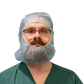 Disposable Surgeon Hood and Beard Cover, Blue