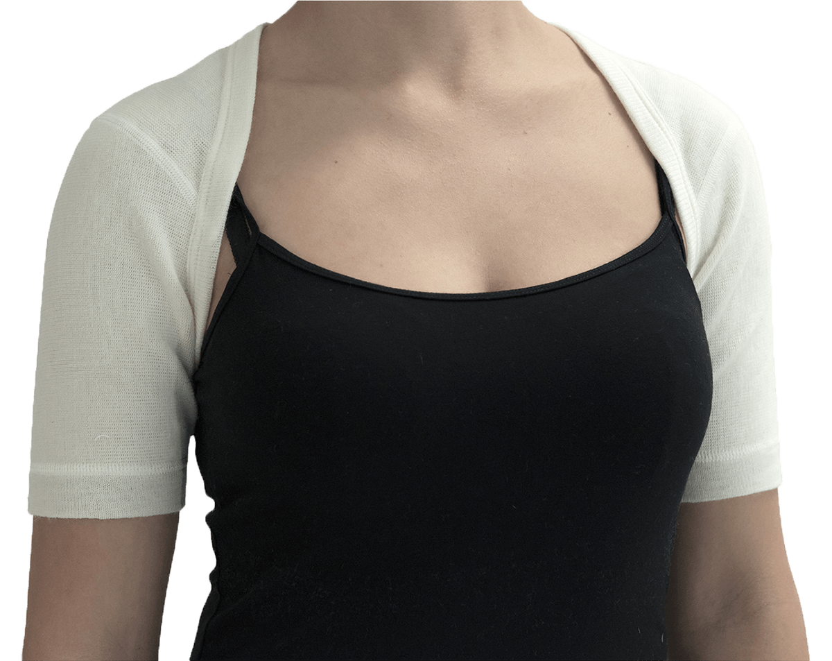 MAXAR Angora Upper Back and Shoulder Warming Support - White