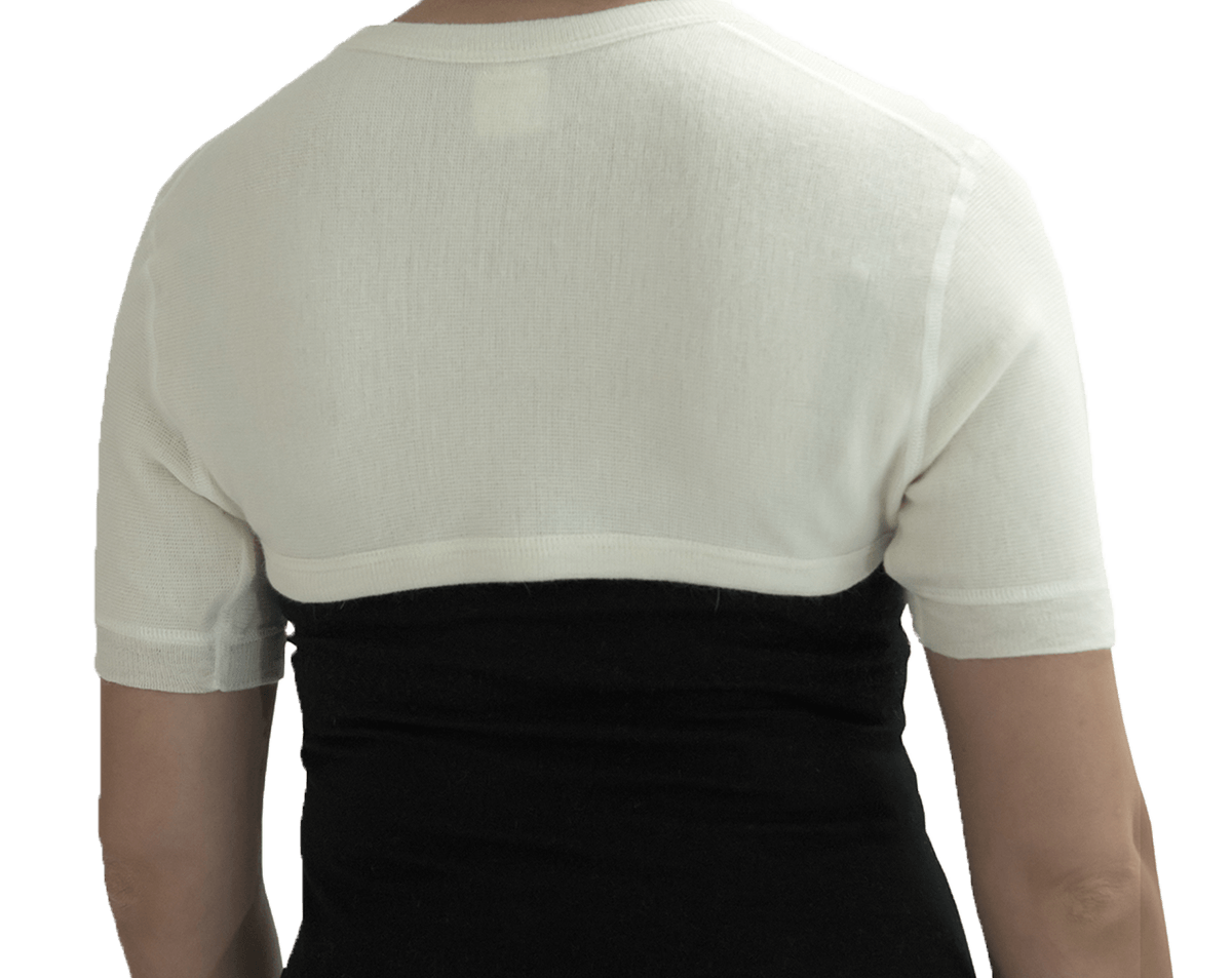 MAXAR Angora Upper Back and Shoulder Warming Support - White