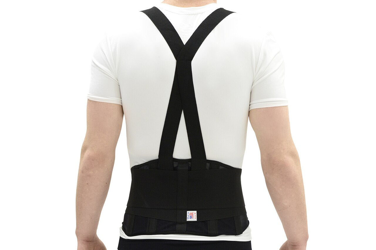 MAXAR Work Belt - Industrial Lumbosacral Support (Standard) - Black & Black w/Red Trim