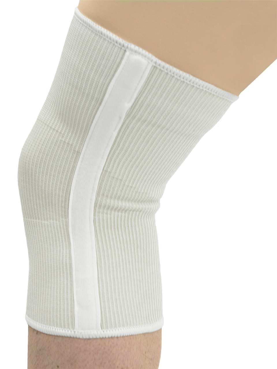 MAXAR Wool/Elastic Knee Brace with Spiral Metal Stays - White