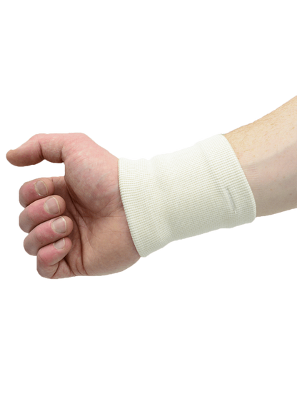 MAXAR Wool/Elastic Wrist Brace (56% Wool) - Two-Way Stretch: White