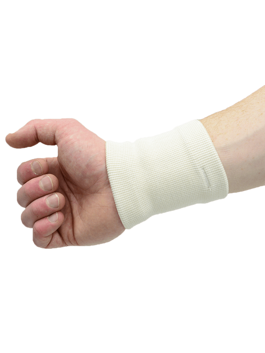 MAXAR Wool/Elastic Wrist Brace (56% Wool) - Two-Way Stretch: White