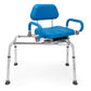 Mobo Medical Sliding Transfer Tub Shower Bench with Swivel Seat & Pivoting Armrests, Blue