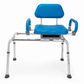 Mobo Medical Sliding Transfer Tub Shower Bench with Swivel Seat & Pivoting Armrests, Blue