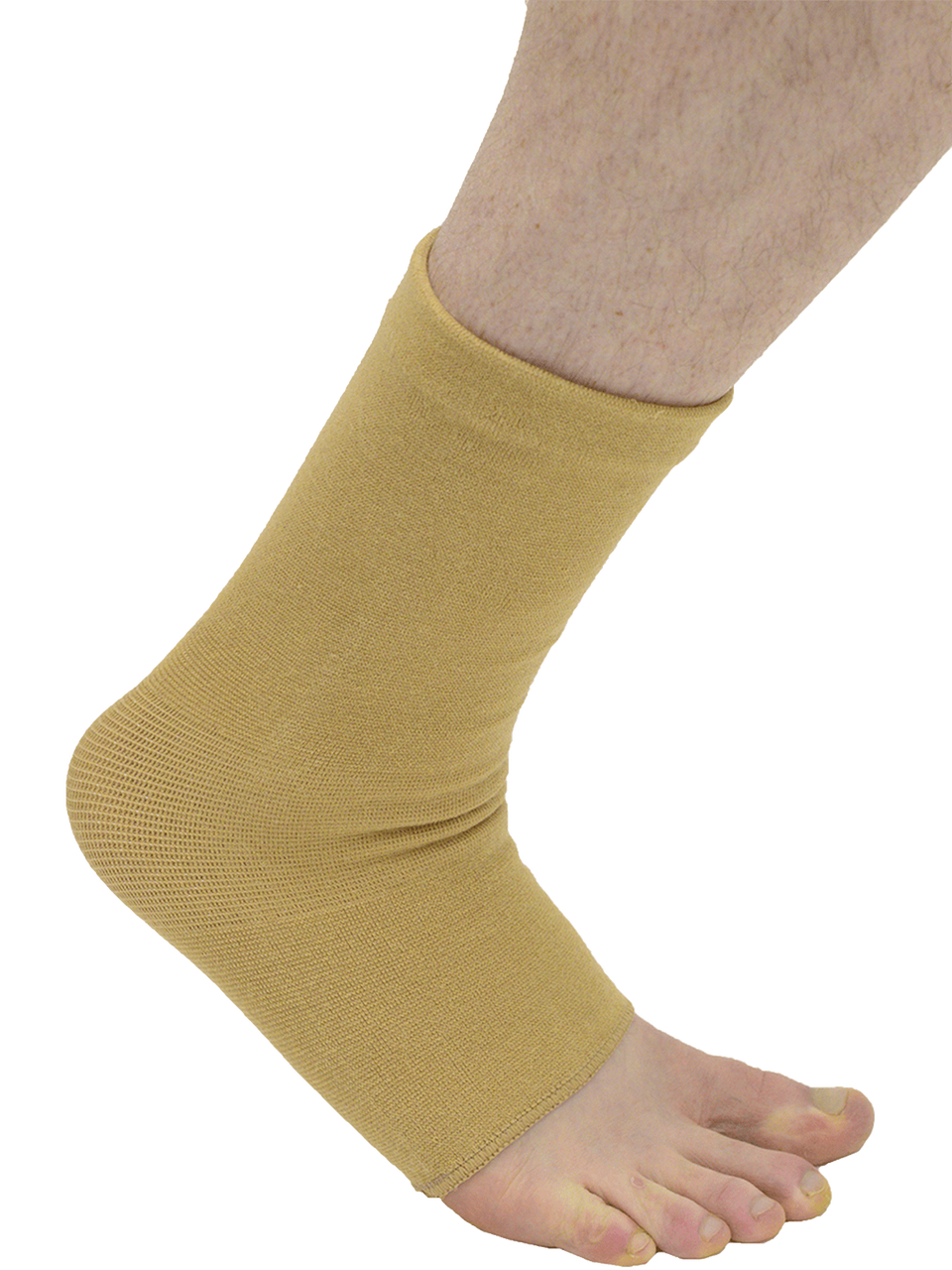 MAXAR Cotton/Elastic Ankle Brace (Four-Way Stretch, 67% Cotton) - Beige