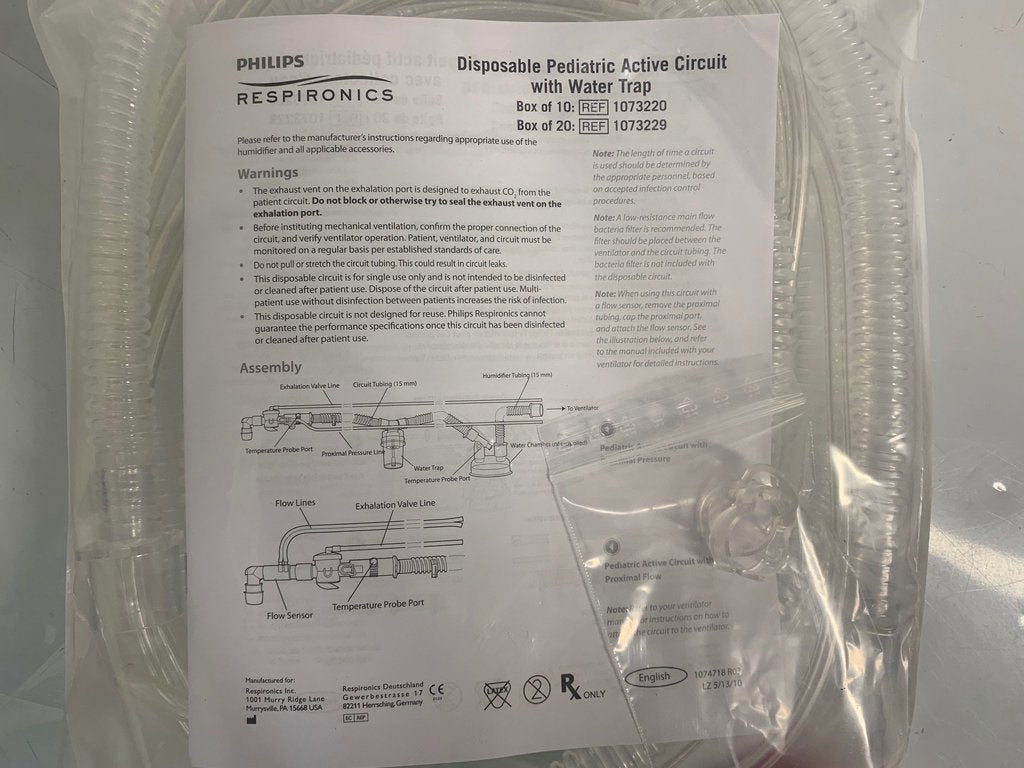 Philips Respironics Disposable Pediatric Active Patient Circuit with W ...