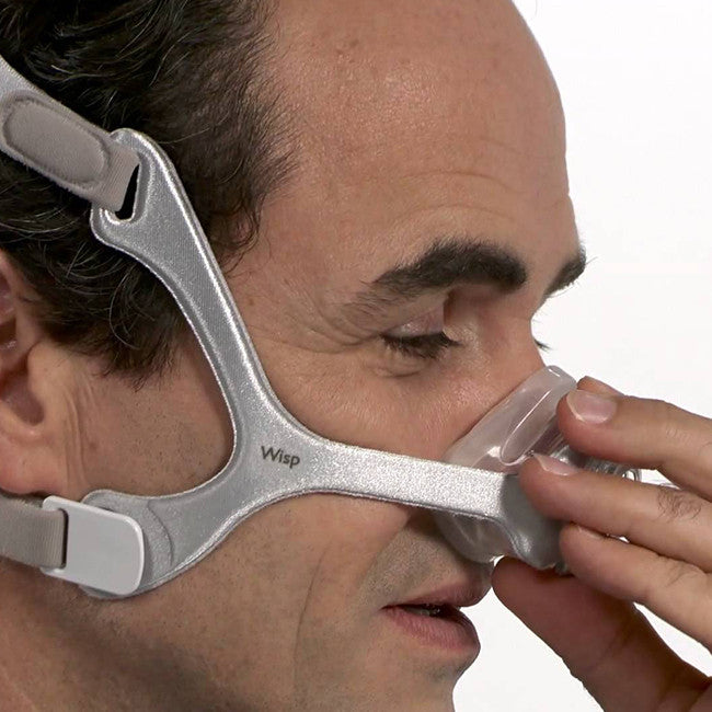 Respironics Wisp Minimal Contact Nasal Mask with Headgear (Fabric Frame)